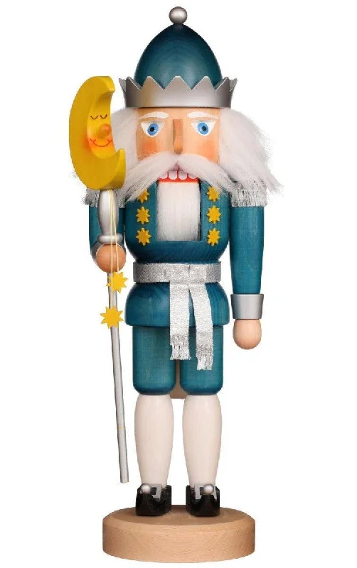 Christian Ulbricht Blue & Yellow Moon King Nutcracker Christmas Decoration