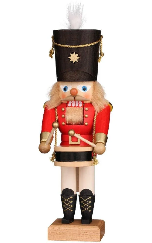 Christian Ulbricht-Seiffener Nussknackerhaus Red Drummer Traditional German Nutcracker Christmas Decoration