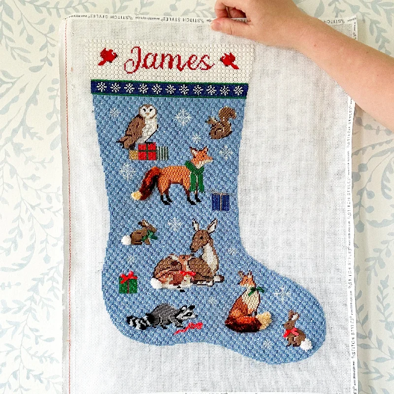 Christmas Forest Stocking Needlepoint Canvas