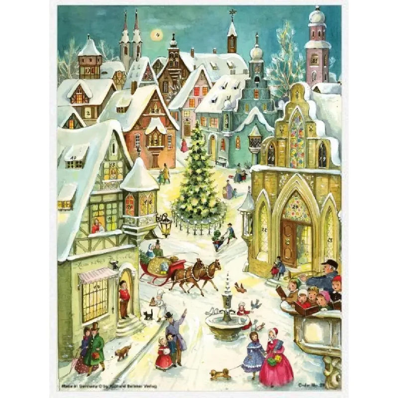 City with Fountain Advent Calendar by Richard Sellmer Verlag