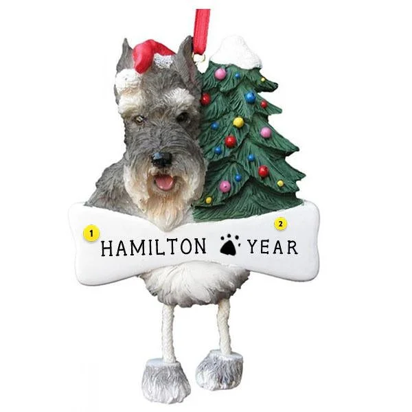 Personalized Schnauzer Dog Ornament - Cropped