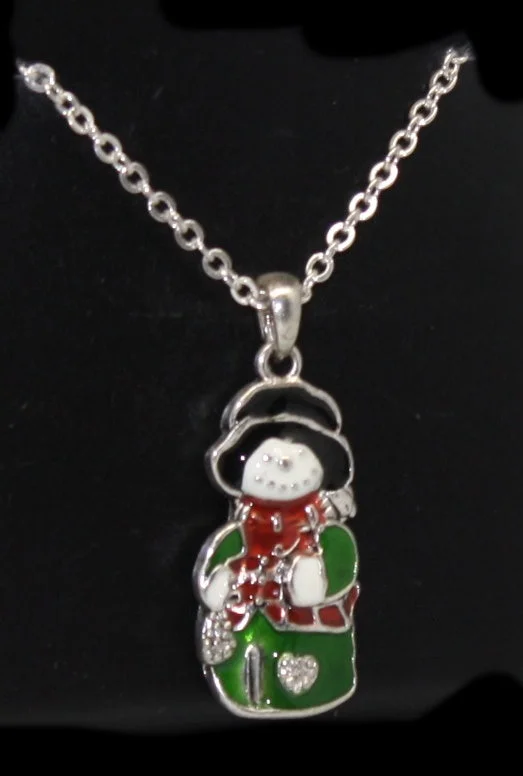 Crystal Snowman Necklace - Scarf