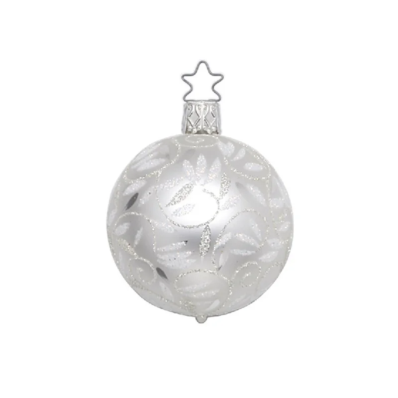 Delights Ball, white matte, 6cm by Inge Glas of Germany