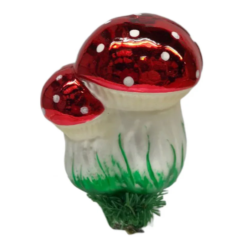 Double Clip-On Mushroom Ornament by Glas Bartholmes