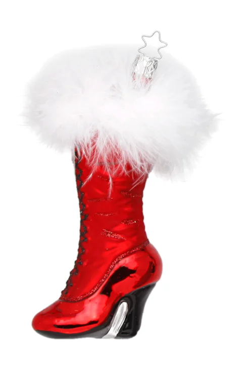 Dressed in Red, Boot Ornament by Inge Glas of Germany