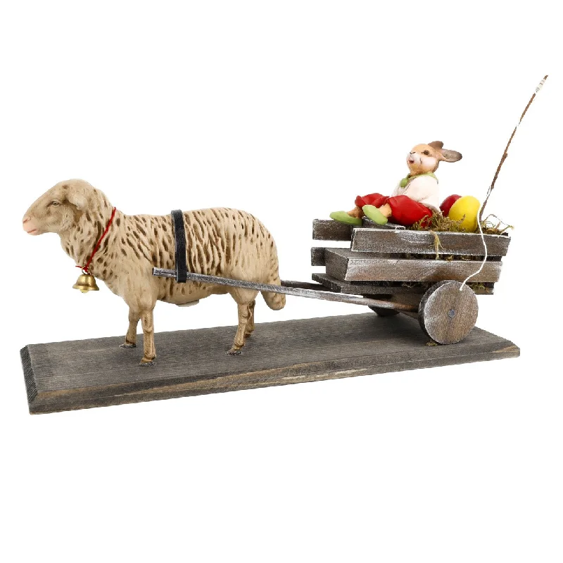 Easter Cart with Sheep and Rabbit by Marolin Manufaktur