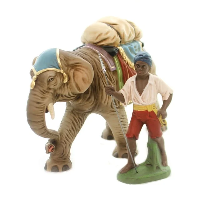 Elephant and driver, 17cm scale by Marolin Manufaktur