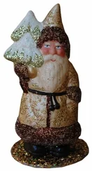 Elfin Santa Paper Mache Candy Container by Ino Schaller