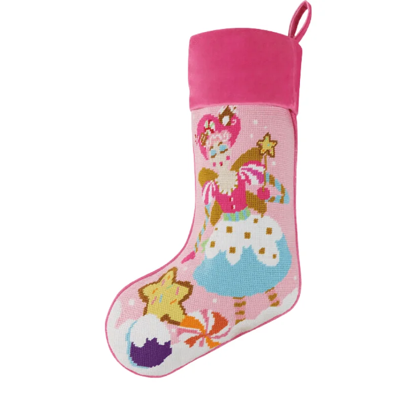 Embroidered Sugar Plum Fairy Christmas Stocking