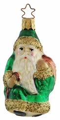 Emerald Santa Ornament by Inge Glas of Germany