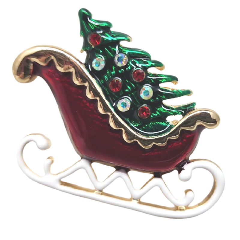 Enamel Finish Pin - Sleigh