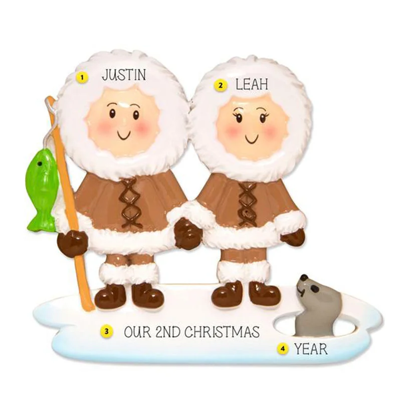 Personalized Eskimo Couple Ornament