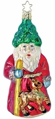 Fawn's Friend Santa Ornament by Inge Glas of Germany