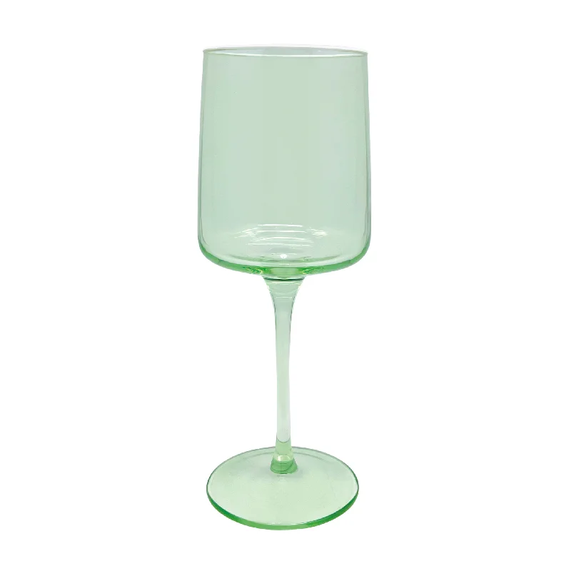 Fine Line Light Green With White Rim Wine Glass, Set of 4