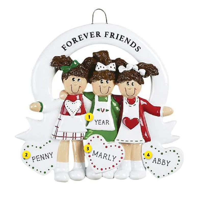 Personalized Forever Friends Ornament - Three Friends