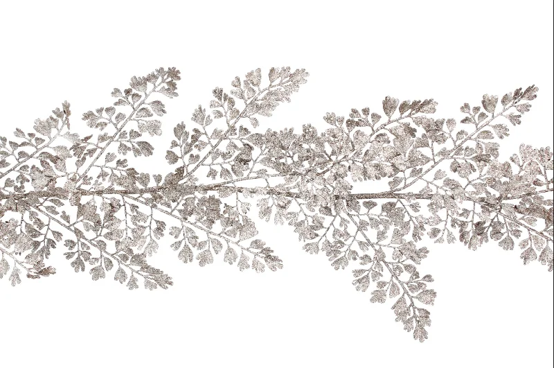 Gisela Graham Pale Gold Glitter Maidenhair Fern Garland