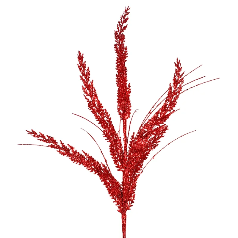 Glittered Cedar Spray - Red 27" |KS