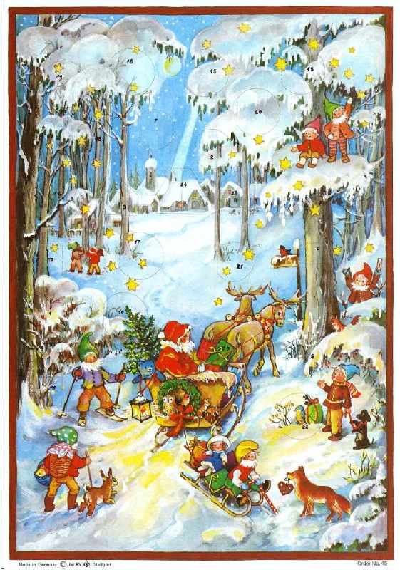 Gnomes and Santa Advent Calendar by Richard Sellmer Verlag