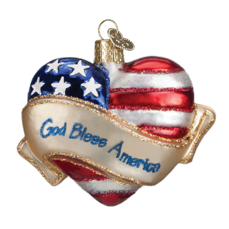 God Bless America Heart Ornament - Old World Christmas