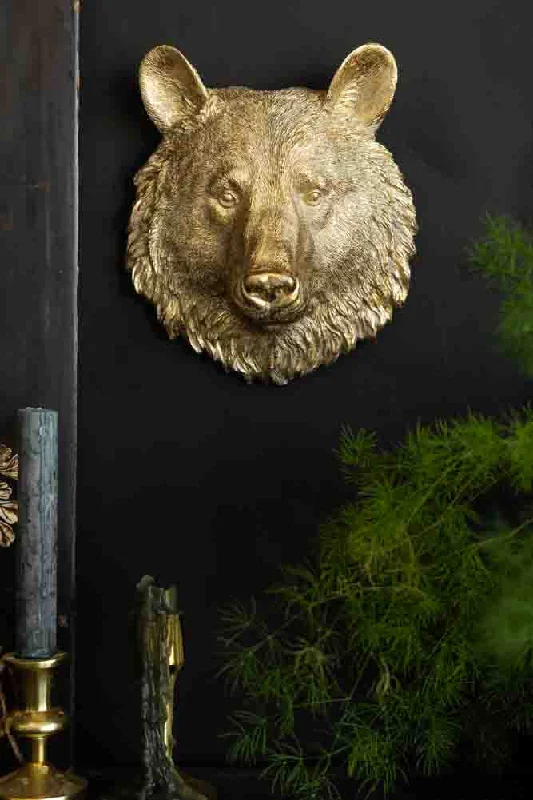 Gold Bear Wall Ornament