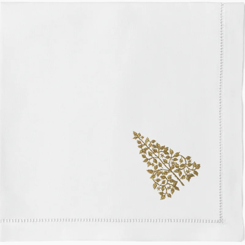 Gold Mod Christmas Tree Dinner Napkin