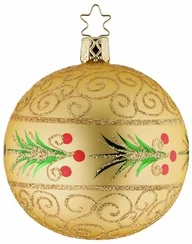 Golden Holly Ornament by Inge Glas of Germany