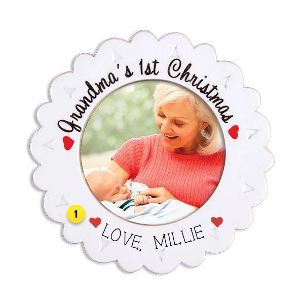 Personalized Grandma's 1st Christmas Picture Frame Ornament