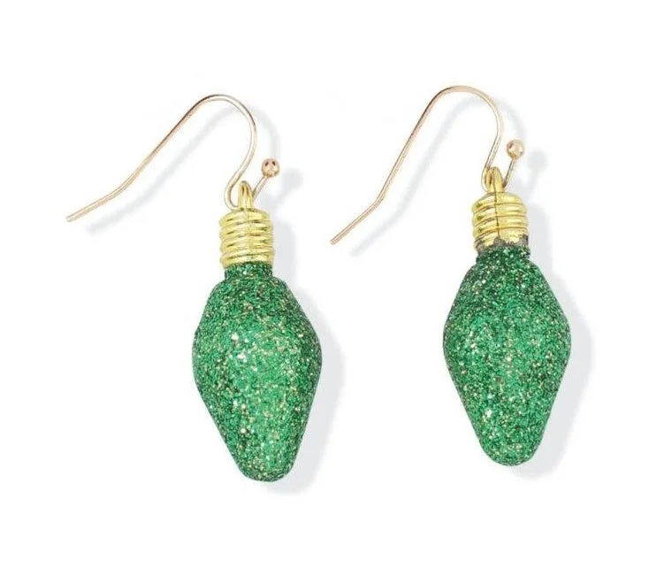 Green Holiday Bulbs - Earrings