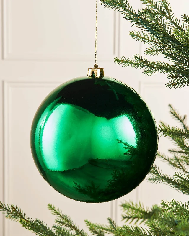 Green Large Gloss Shatterproof Bauble, 20 cm