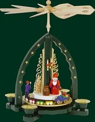 Green Santa with Train Pyramid by Richard Glasser GmbH