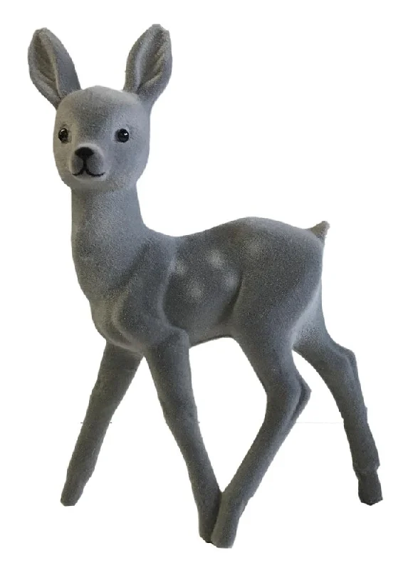 Deer, grey flocked with spots, Plastic Figure by Ino Schaller