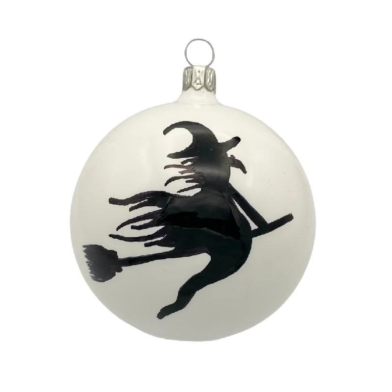 Halloween Ball with Witch Ornament by Glas Bartholmes