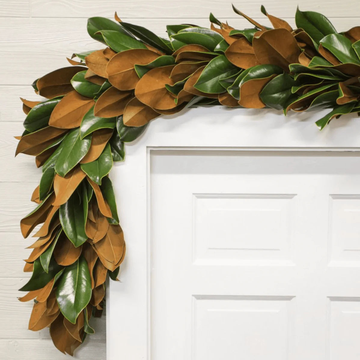 Handmade Copper and Green Fresh Magnolia Holiday Garland