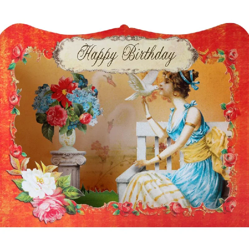 Happy Birthday Woman and dove 3-D Card by Gespansterwald GmbH