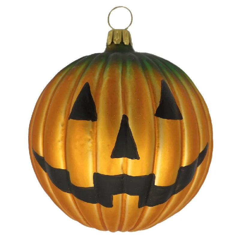 Jack-O-Lantern Ornament, happy face by Glas Bartholmes