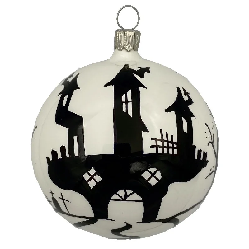 Haunted House Ball Ornament by Glas Bartholmes