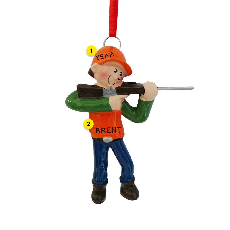 Personalized Hunting Boy Blaze Orange Ornament