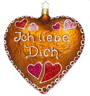 Ich Liebe Dich, Gingerbread Heart Ornament by Inge Glas of Germany