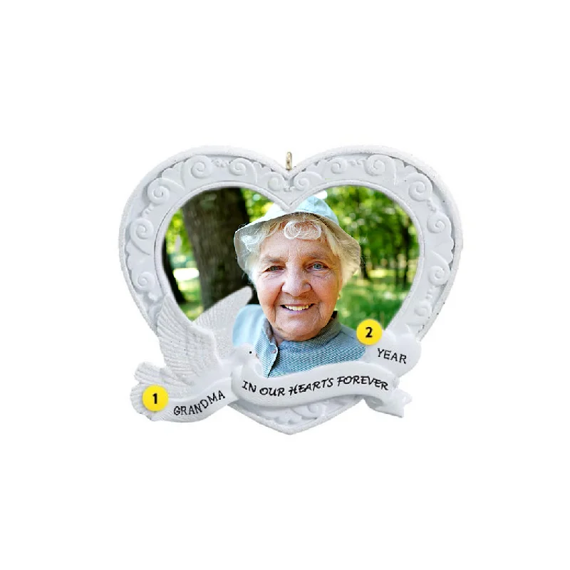 Personalized In Our Hearts Forever Photo Frame Ornament