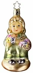 In The Garden Girl with Flowers - LifeTouch Ornament by Inge Glas of Germany