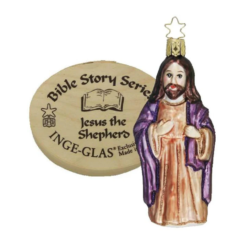 Jesus the Shepherd, Boxed Ornament, Bible Story Series by Inge Glas of Germany