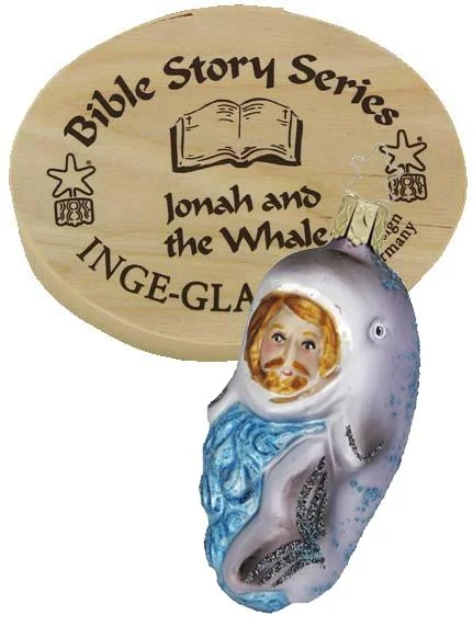 Jonah and the Whale, Boxed Ornament, Bible Story Series by Inge Glas of Germany