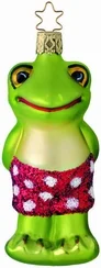 Jumping Jack Frog Ornament by Inge Glas of Germany