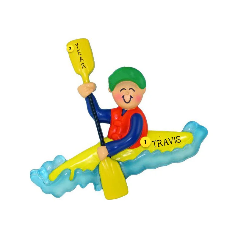 Personalized Kayak Ornament - Male