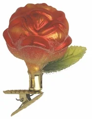 Kissed By Flames Rose Ornament by Inge Glas of Germany