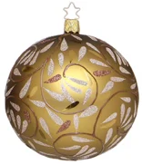 Shimmering Leaves Ornament, 10cm by Inge Glas of Germany