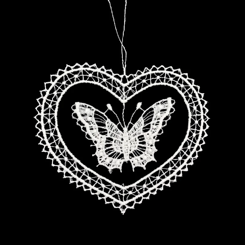 Lace Butterfly Three in Heart Ornament by StiVoTex Vogel