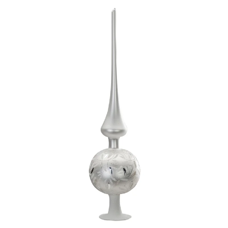 Delights Finial Tree Topper, white matte, 14.2" by Inge Glas of Germany