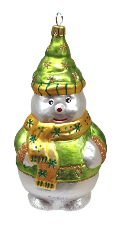 Large Green Snowman, Ornament by Old German Christmas