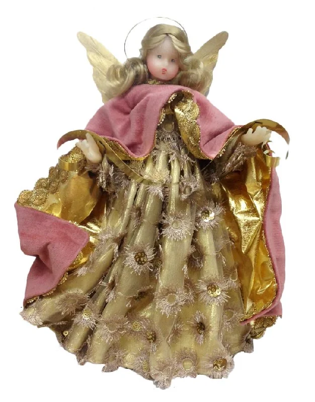 Large Pink Tulle Flowered Wax Angel by Margarete and Leonore Leidel in Iffeldorf